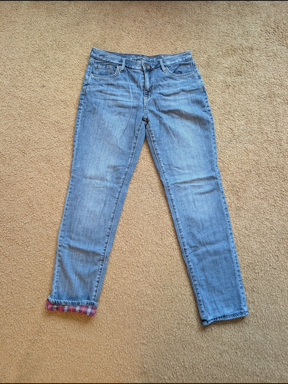 Eddie Bauer Flannel-lined Women's Blue Jeans - Size 4